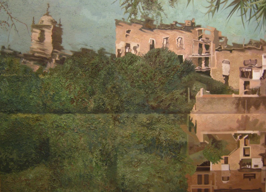 Los ojos de la falena, técnica mixta sobre tela, 170 x 235 cm, 2013