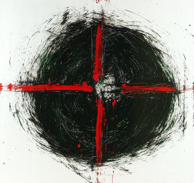 PUNTERIA - Esmalte sobre tela - 1.15 x 1.15 m--