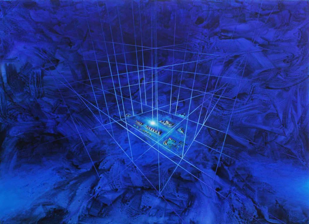 Dosso, Quizás el universo sea una actividad de la mente - 2013 - acrílico sobre tela - 150 x 200 cm