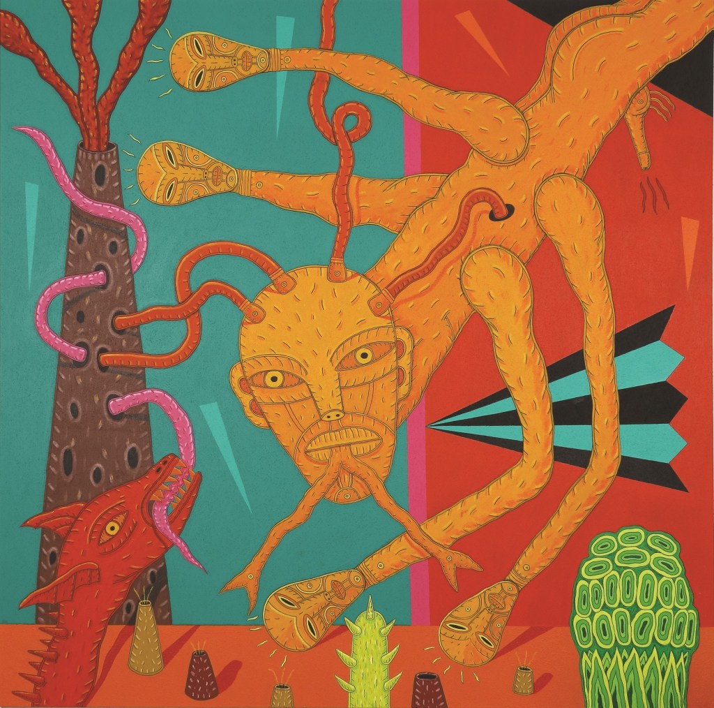 El retorno de la serpiente.acrílico s tela-200x200cm-2014